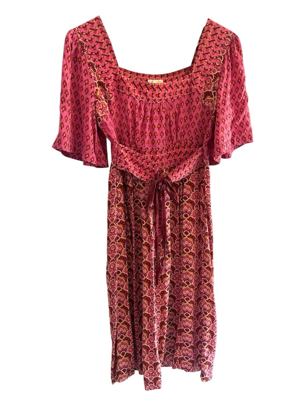 Plenty by Tracy Reese Pink Silk Boho Midi Dress Anthropologie Quiet Luxury